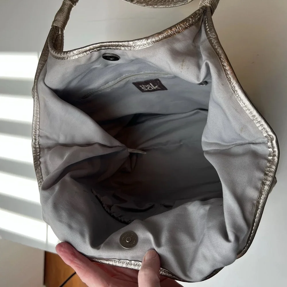 The Sak Gold Distressed Pig Leather Mod Hobo Bag